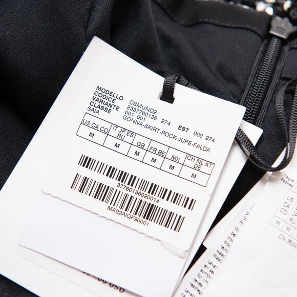 Marella Osmund2 Skirt Jersey Midi Straight Sequins Silver Black Size Medium New - Picture 4 of 10